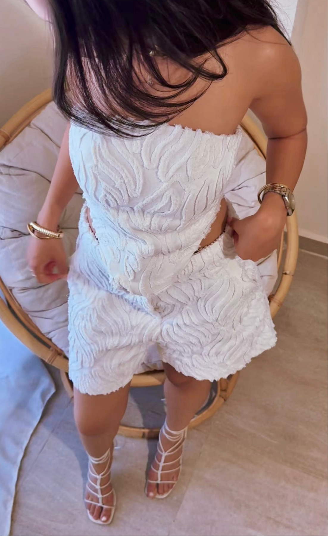White Wave bloom corset
