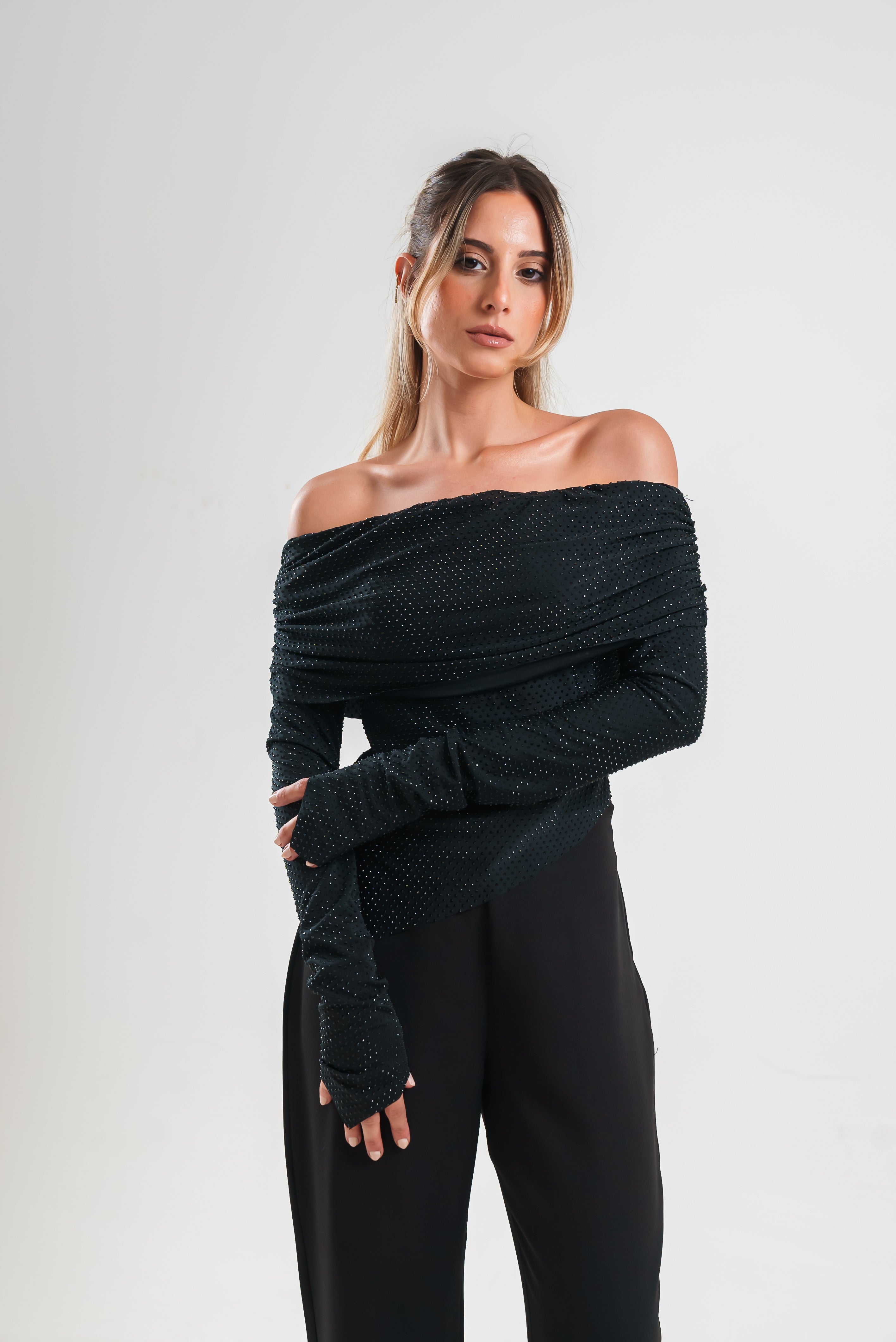 longsleeve rhinestone top